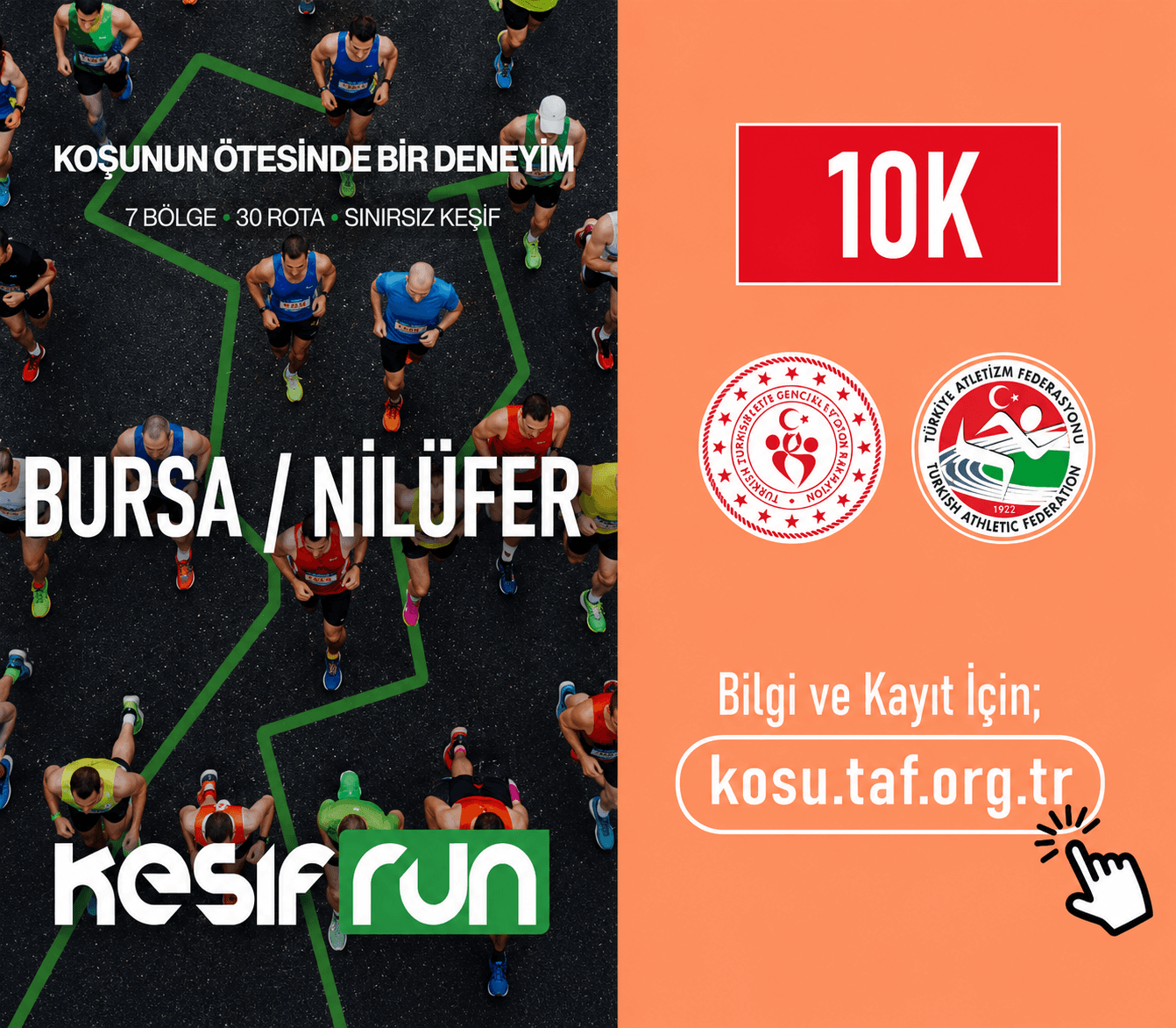 KeşifRun Nilüfer 10K yarış görseli